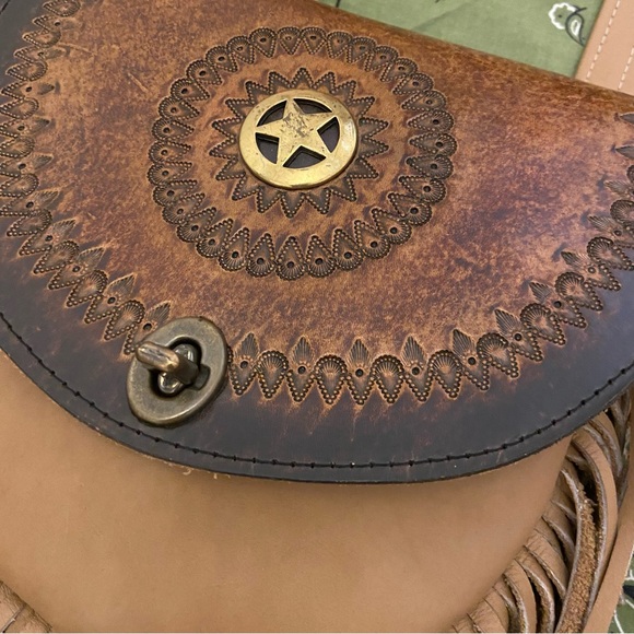 Fringed Leather Western Crossbody Bag with Fringe - Picture 4 of 11